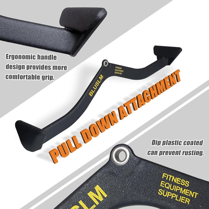BLUSLM LAT Pull Down Bar for Cable Machine, LAT Pulldown Attachments T Bar V Bar Cable Attachment, Back Tricep Bar Strength Training Handle - Image 5